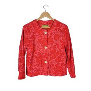 Vintage Sigrid Olsen Floral Print Button Front Jacket Small